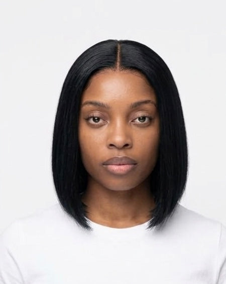 8" Natural Black Glueless Bob (5X5 lace)