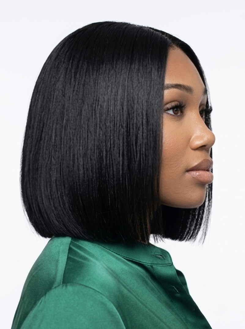 8" Natural Black Vietnamese Glueless Bob (2X6 lace)