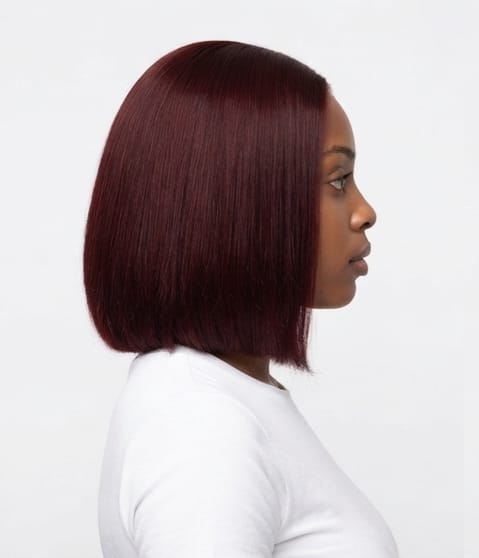 8" Burgundy Glueless Bob (5X5 lace)