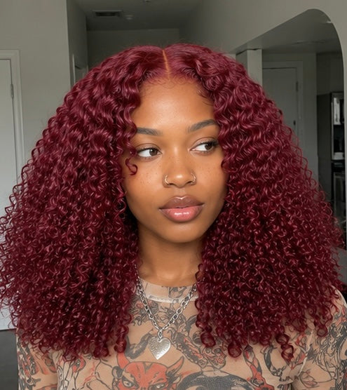 Burgundy Burmese wig SDD Transparent lace