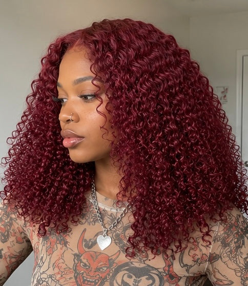 Burgundy Burmese wig SDD Transparent lace