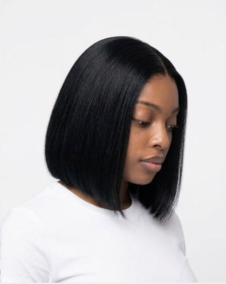 8" Natural Black Glueless Bob (5X5 lace)