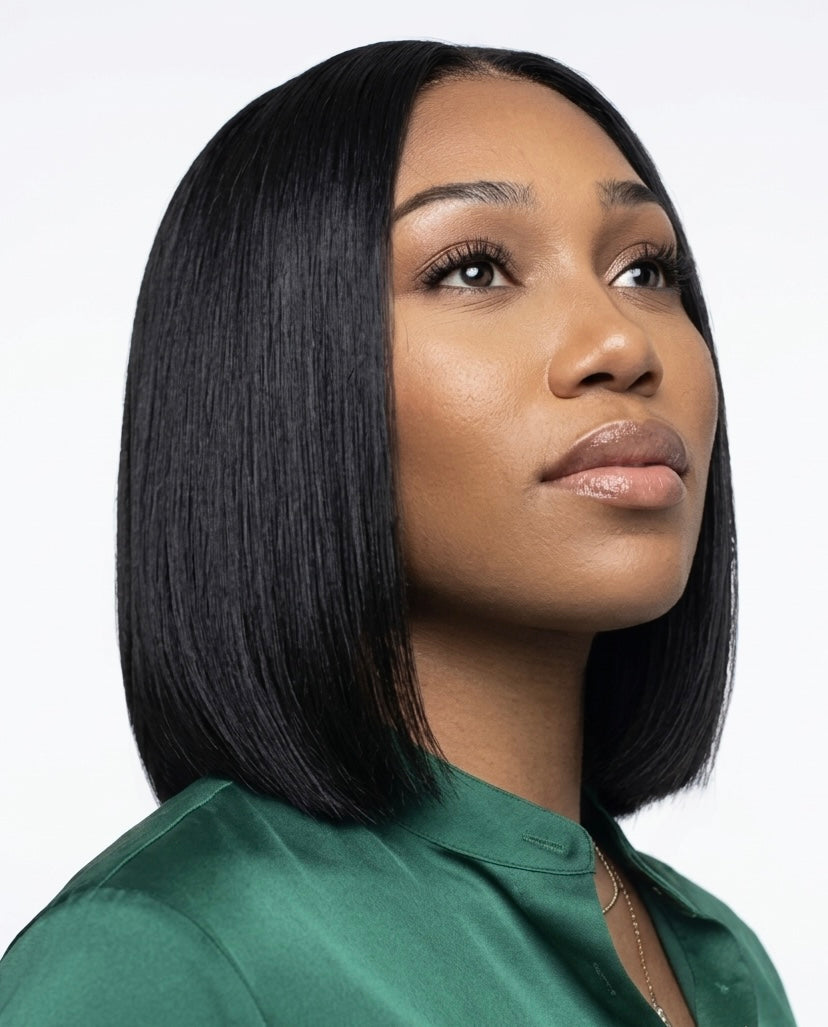 8" Natural Black Vietnamese Glueless Bob (2X6 lace)