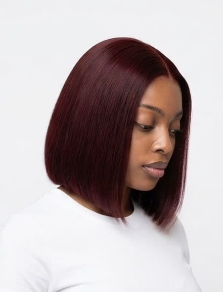 8" Burgundy Clueless Bob (5X5 lace)